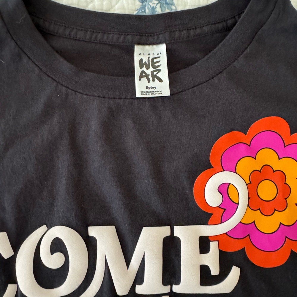 Zumba Come Together Black Loose Crop Top S - image 4